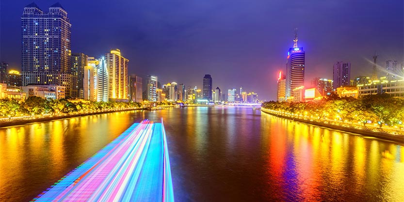 Buildings in night view