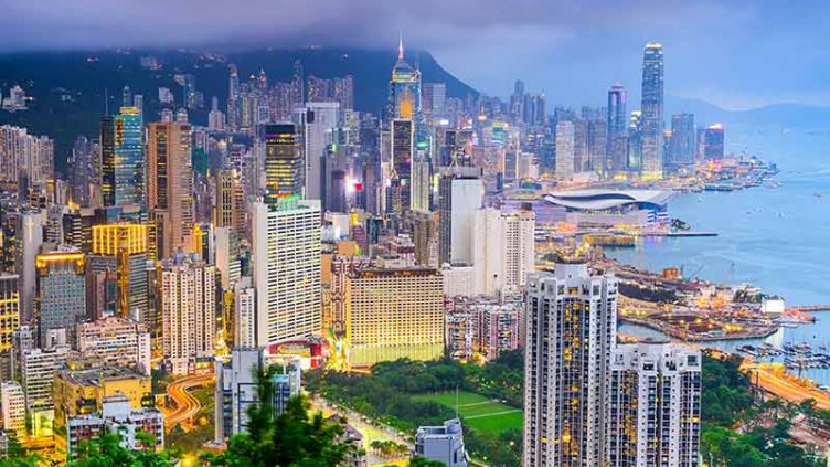 Hongkong skyline island