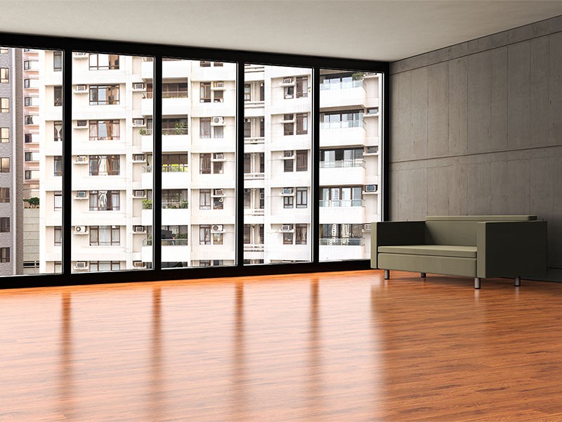 A room with a couch