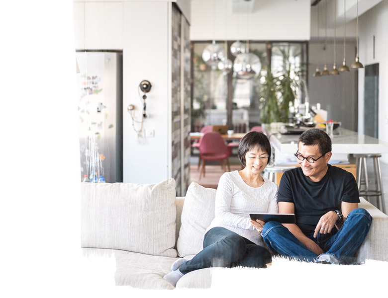 Couple in living room