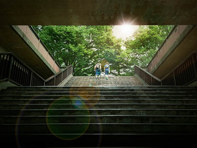 People on a staircase