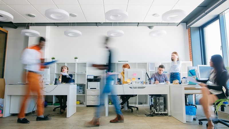 View of people working at JLL office