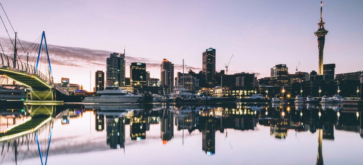 View of real estate buildings in Auckland