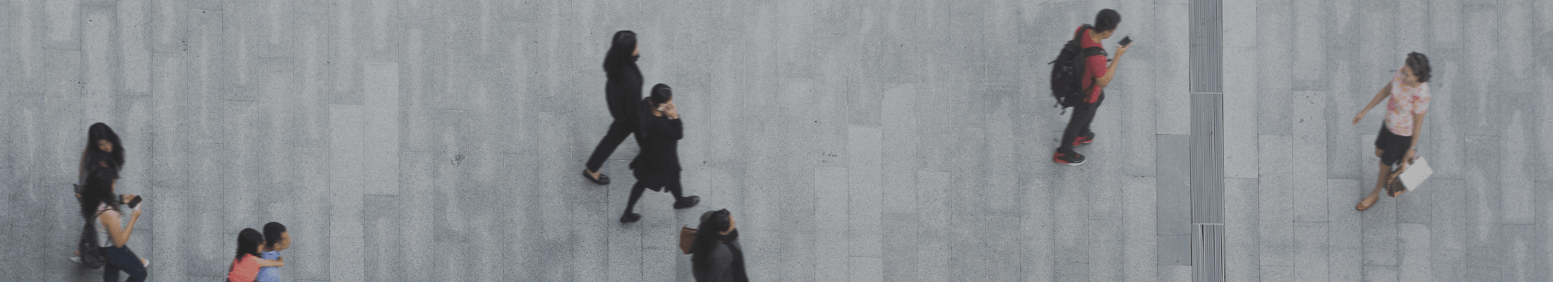 Panormic view of people walking in the street