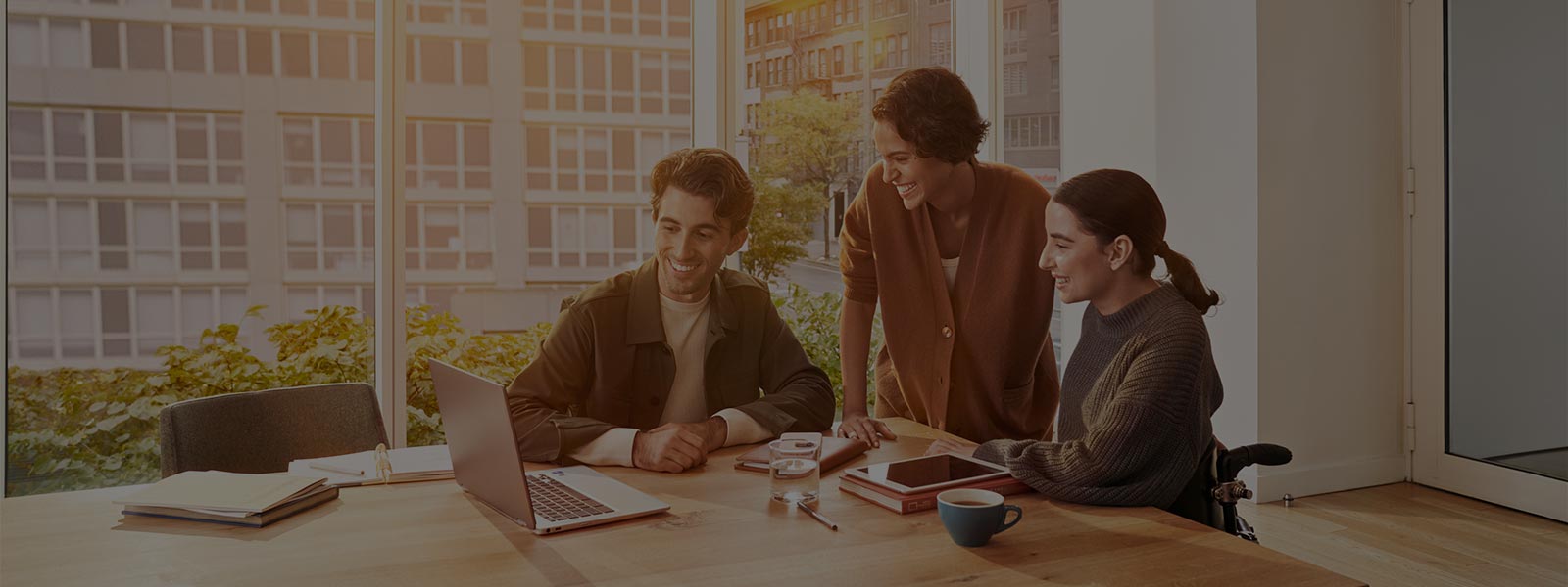 Shot of a group of coworkers enjoying the virtual session in the office