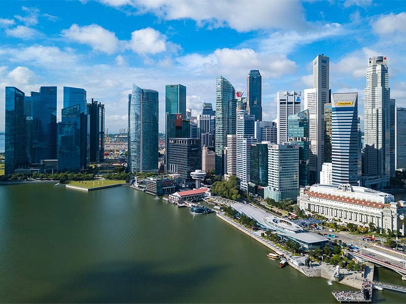 Multiple apartments and buildings in Singapore City